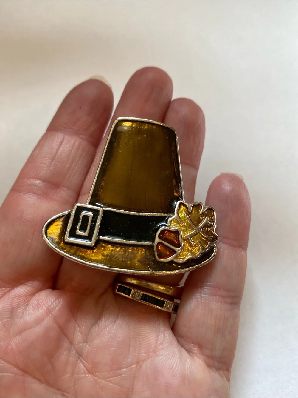 Vintage Monet Pilgrim Hat brooch